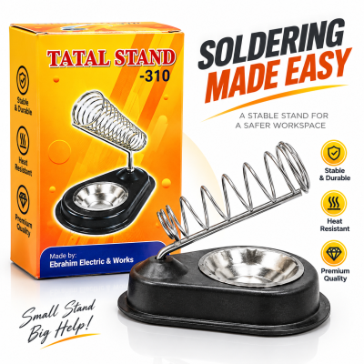 Heat-Resistant Soldering Iron Stand – Safe Metal Holder Base for Hot Soldering Tool & Electric Tatal for Electronics Repairing Work